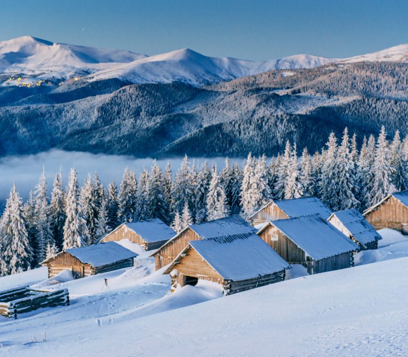 chalet in the mountains. Beauty world. Carpathians. Ukraine Europe